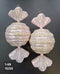 Figurine de brad bomboane sferice roz perlat 10x22cm, set 2 buc