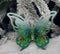 Fluturi decorativi verde cu sclipici – set 10 bucăți