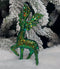 Reni decorativi eleganți verde cu sclipici – set 10 bucăți