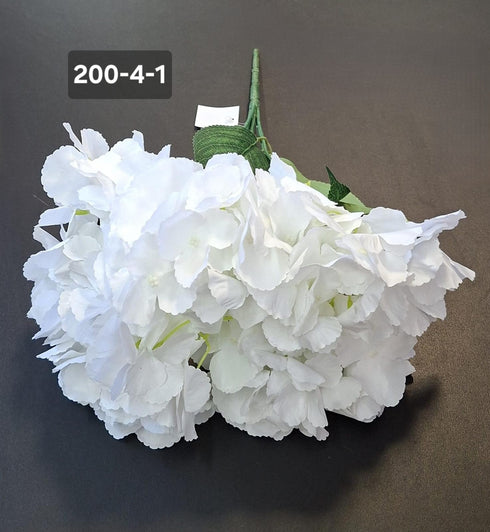 Buchet cu hortensii artificial alb din material textil - 42cm