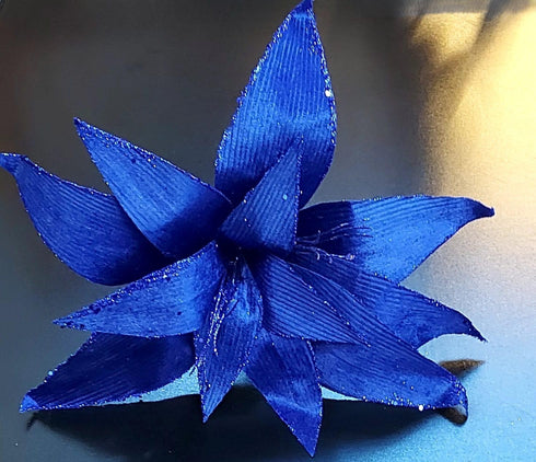 Flori Crăciun artificiale bleumarin – flori decorative lux 10/set