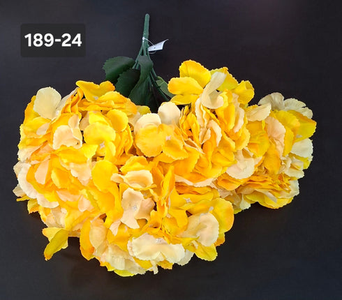 Buchet cu hortensii artificiale galben-crem - 52cm