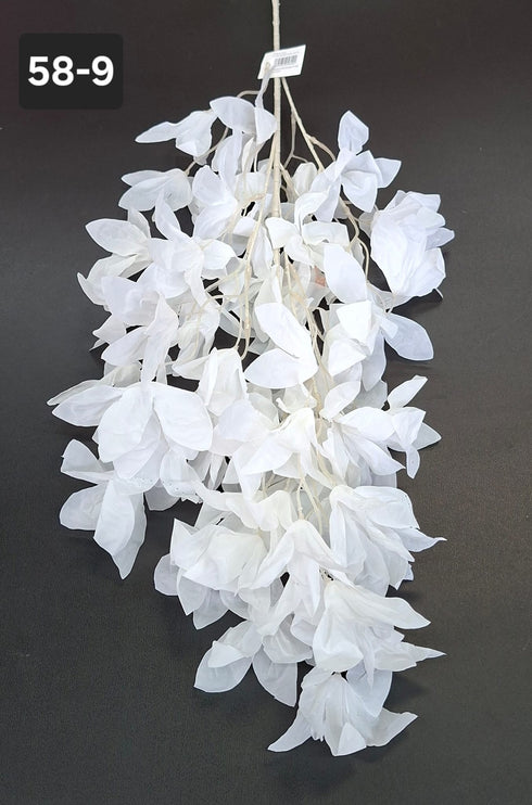 Ramură artificială decorativă - 92cm flori albe