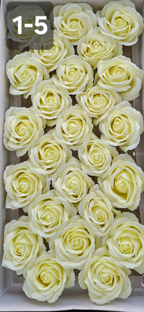 Trandafiri pastă de săpun crem – set 25 bucăți, 8cm