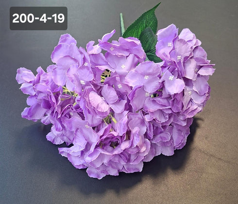 Buchet cu hortensii artificial mov din material textil - 42cm