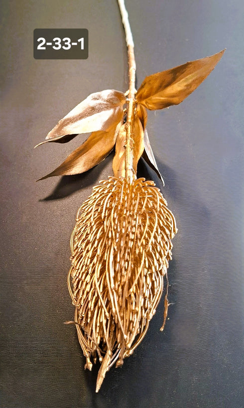 Crenguță decorativă aurie artificială - 62cm