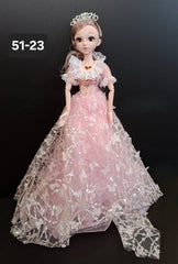 Păpușă Prințesă cu Rochie Roz Elegantă - 60cm