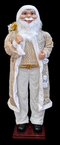 Moș Crăciun Dansator – Decor Premium Alb-Auriu - 180cm