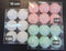 Globuri Crăciun cu sclipici – set 6 buc (alb, roz, verde) - 10cm
