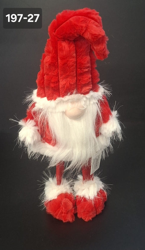Gnom Crăciun Decorativ Roșu cu Barbă Albă - 53cm