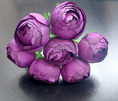 Buchet cu bujori artificiali mov inchis – 7 flori 24cm