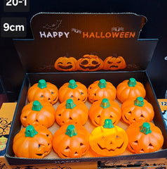 Set 12 Dovleci Halloween cu LED, 9cm – Decorațiuni Clasice
