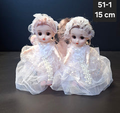 Păpuși 15 cm cu Rochie Albă Elegantă - 15cm 10/set