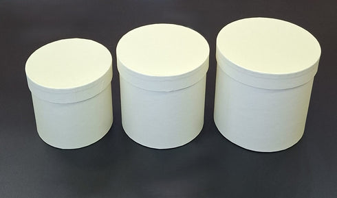 Cutii din carton cilindrice – Crem 3/set
