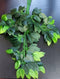 Set 12 ramuri decorative artificiale verde închis – model cu frunze ovale și accente lime