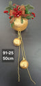 Decorațiune auriu-roșie cu globuri și crenguțe - 50cm