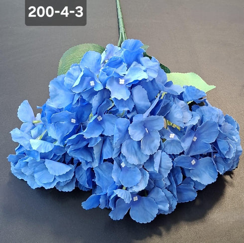 Buchet cu hortensii artificial albastru din material textil - 42cm
