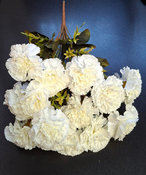 Buchet garoafe artificiale albe-crem 48cm – flori decorative