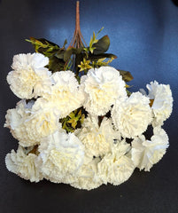 Buchet garoafe artificiale albe-crem 48cm – flori decorative