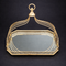 Tavă decorativă aurie cu oglindă și mâner elegant - 35x25cm