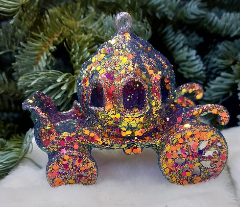 Caleașcă decorativă mov cu sclipici multicolor – set 10 bucăți