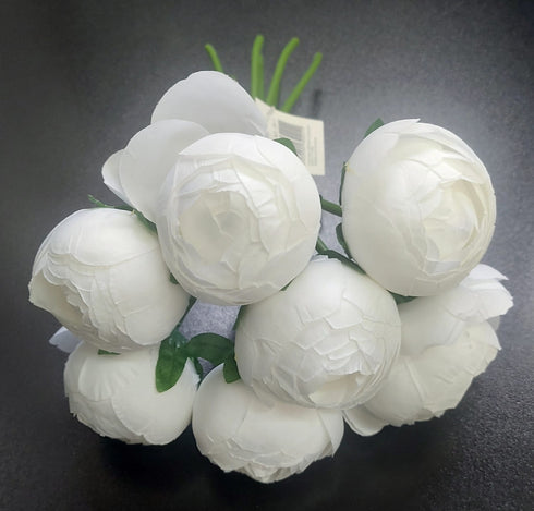 Buchet cu bujori albi artificiali – 7 flori 24cm