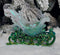 Săniuțe decorative verde cu sclipici – set 10 bucăți