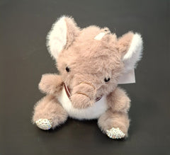 Breloc Elefănțel de pluș gri cu cristale – 14cm