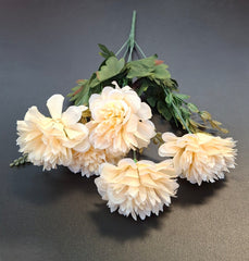 Buchet Decorativ cu Bujori crem, 37cm