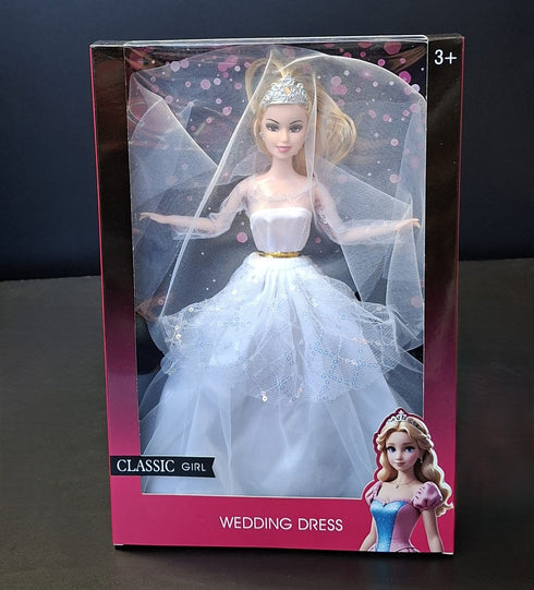 Păpușă Mireasă Classic Girl cu Rochie de Nuntă - 30cm