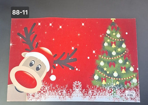 Covoraș de Crăciun Decorativ,Model cu Ren și Brad Împodobit - 59x39cm