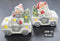 Decor ceramic Crăciun Om de Zăpadă în mașină luminoasă - 10cm 2/set