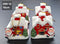 Set 4 Căsuțe luminoase decor ceramic Crăciun roșu cu Moș Crăciun - 10cm