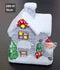 Căsuță luminoasă decor ceramic Crăciun decor ceramic gri cu Moș Crăciun - 15cm