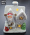 Căsuță luminoasă decor ceramic Crăciun decor ceramic gri cu Moș Crăciun - 15cm