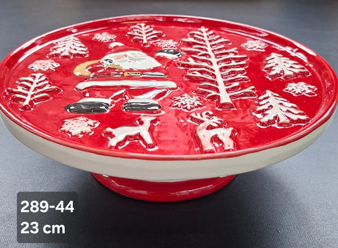 Suport prăjituri decor ceramic Crăciun - 23cm