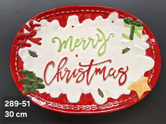 Farfurie decor ceramic Crăciun Merry Christmas ceramică - 30cm