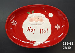 Farfurie decor ceramic Crăciun Moș Crăciun Ho Ho - 27x19cm