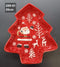 Platou decor ceramic Crăciun formă brad Moș Crăciun - 26cm