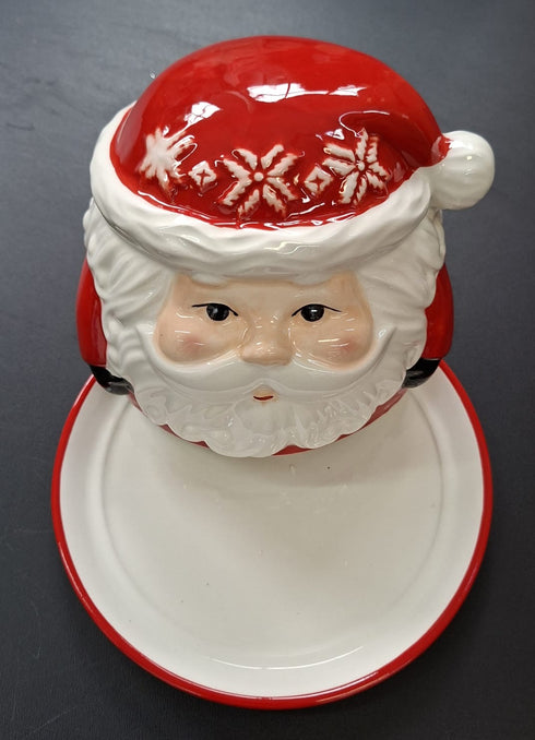 Bombonieră decor ceramic Crăciun cu capac - 12x17cm