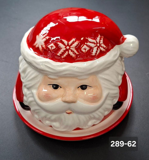 Bombonieră decor ceramic Crăciun cu capac - 12x17cm