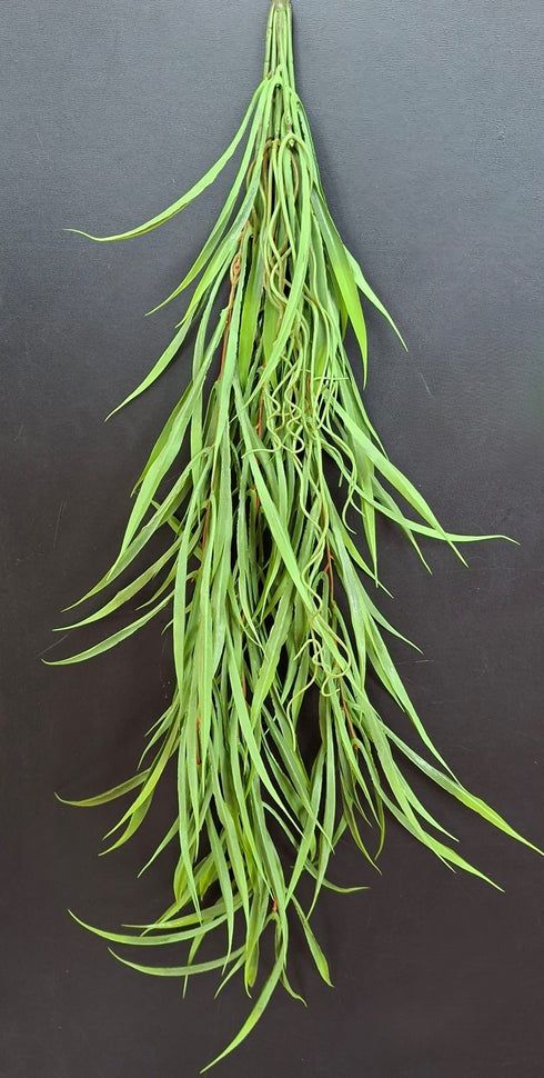 Ramură curgătoare decorativă verde, aspect natural, frunze lungi - 80cm