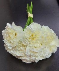 Buchet garoafe artificiale crem 26cm - 9 fire