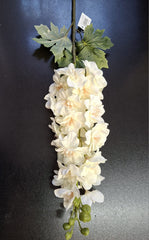 Fir Delphinium alb-ivoriu artificial 84cm- Material textil