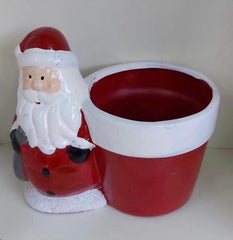 Ghiveci ceramica Moș Crăciun pentru decor de Crăciun