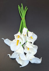 Set 10 cale artificiale din silicon, albe – 35cm