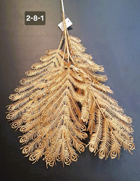 Ramură decorativă aurie tip ferigă - 70cm
