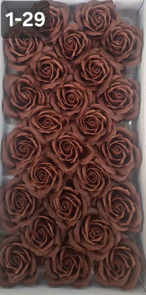 Trandafiri din pastă de săpun maro – Set 25 bucăți, 8cm