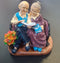 Figurină decorativă Bunici Citind pe Bancă – Rășină - 14×15cm