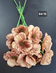 Anemone artificiale bej–cappuccino 33cm – set 10 fire